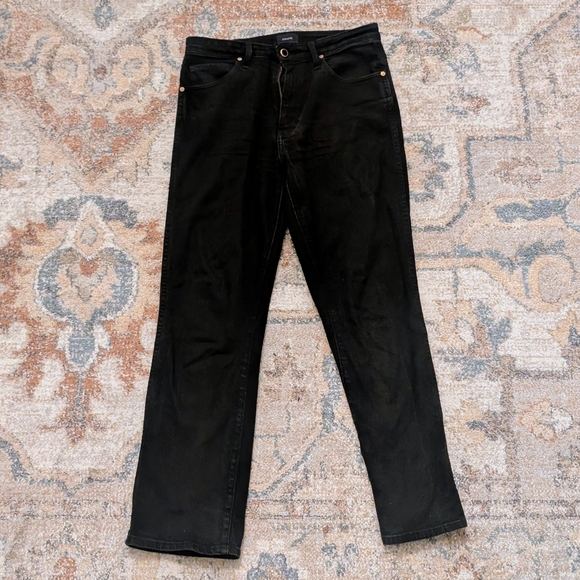 KHAITE Faded Black Straight Leg Jeans